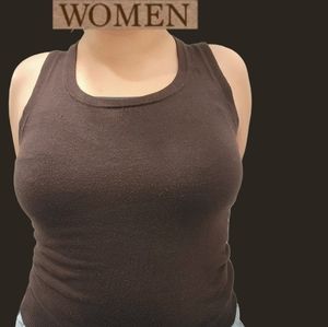 Brown cropped tank